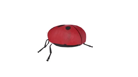 Colorful 3D rendering of a ladybug crawling on a white surface Stock-Footage 285059919