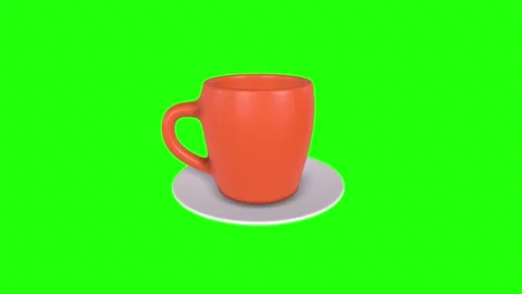 Colorful 3D rendering of an orange cup on a white plate isolated 스톡 동영상 285059661