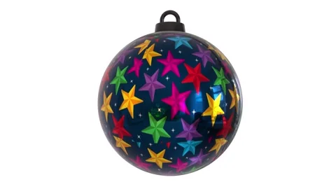 Colorful 3D rendering of a star-patterned ornament hanging indoors Stock-Footage 285060967