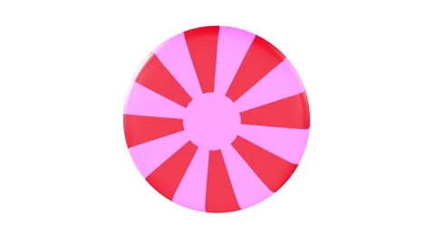 Colorful 3D rendering of a swirling peppermint candy design Stock Footage 285671180