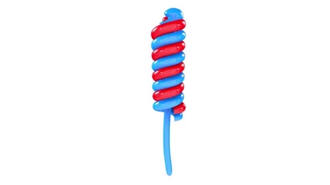 Colorful 3D rendering of a twisted ice pop on a blue stick 스톡 동영상 285671178