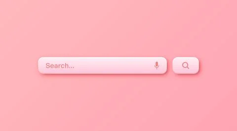 Colorful 3d search bar template. Internet browser engine with search box Stock Illustration