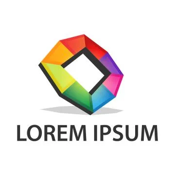 Colorful 3d shape Stock Illustration