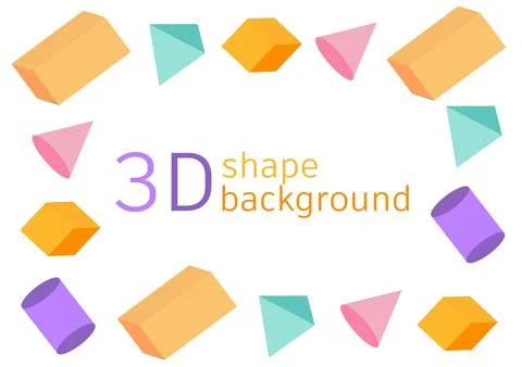 Colorful 3d shapes background Stock Illustration