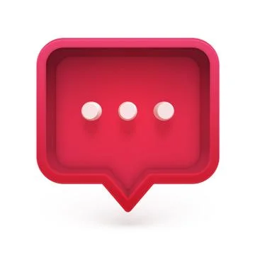 Colorful 3D speech bubble with three dots, vector illustration Illustrazione stock