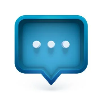 Colorful 3D speech bubble with three dots, vector illustration Illustrazione stock