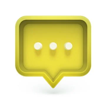 Colorful 3D speech bubble with three dots, vector illustration Stock Illustration
