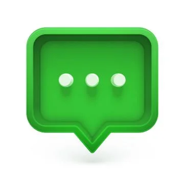 Colorful 3D speech bubble with three dots, vector illustration Illustrazione stock