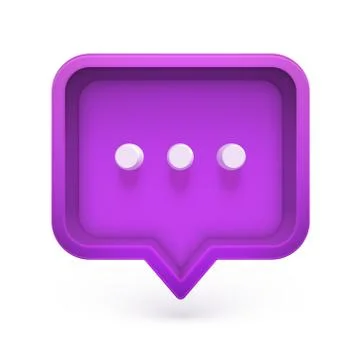 Colorful 3D speech bubble with three dots, vector illustration Stock Illustration