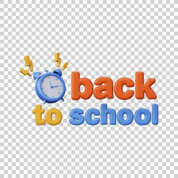 Colorful 3D text back to school. Stock Illustration