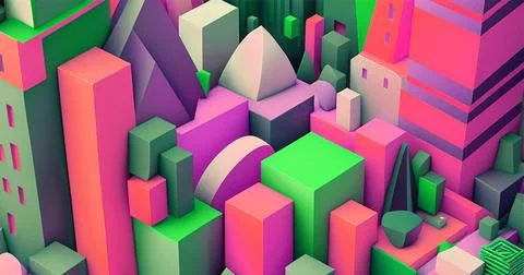 Colorful 3d texture background. Random colorful mosaic. hyper detailed Stock Illustration