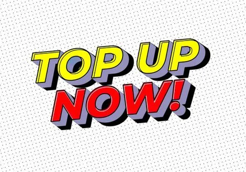 Colorful 3d top up now! text with shadow effect Stockillustratie