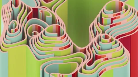 Colorful 3D Topographic Terrain Loop Background Stock Footage 340203412