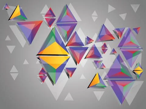 Colorful 3d Triangles Stock Illustration