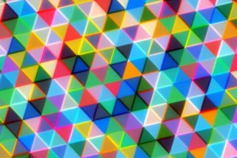 Colorful 3d triangles pattern with vibrant shades Stock Photos