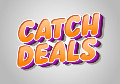 Colorful 3d typography reading catch deals with orange gradient letters, wh.. Stock Illustration