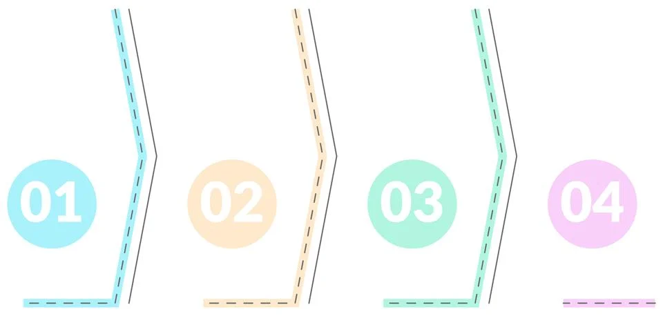 Colorful 4-step vector template for infographics Stock Illustration