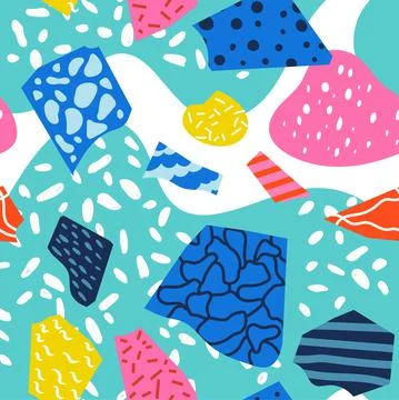 Colorful 80s abstract seamless pattern 库存插图