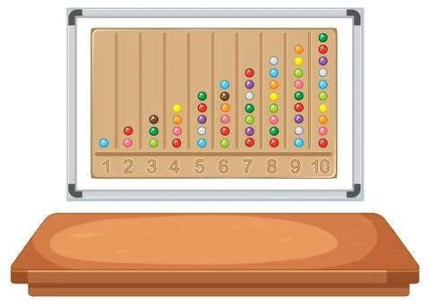 Colorful Abacus on Classroom Board Stock Illustration
