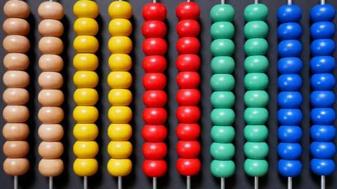 Colorful Abacus for Math Counting Learning Foto stock