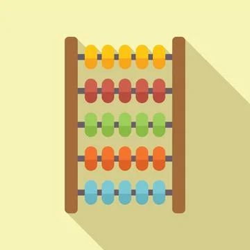 Colorful abacus representing calculating, learning, or teaching math skills Stock Illustration