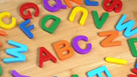 Colorful ABC Alphabet letters rotate on ... | Stock Video | Pond5