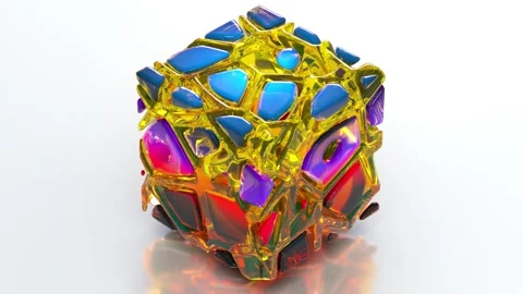 Colorful Abstract 3D Cube 32 4K Stockbeeldmateriaal 273711859