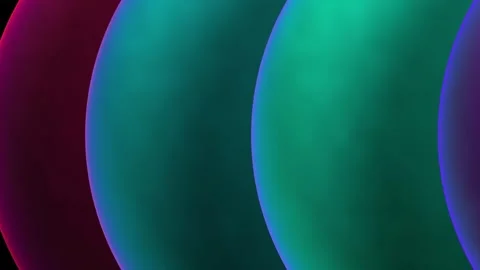 Colorful abstract 3d spheres rolling across a black background creating a Stock Footage 334927203