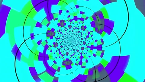 Colorful abstract animation background featuring a hypnotic rotating pattern Stock Footage 320144108