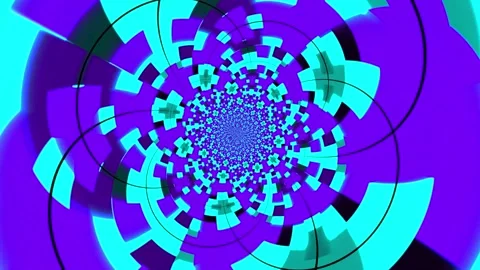 Colorful abstract animation background featuring a hypnotic rotating pattern Stock Footage 320144129