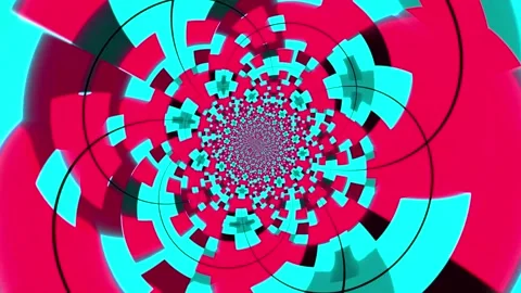 Colorful abstract animation background featuring a hypnotic rotating pattern Stock Footage 320144133