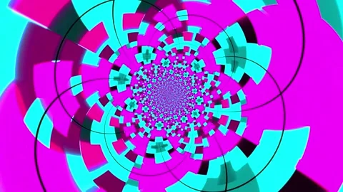 Colorful abstract animation background featuring a hypnotic rotating pattern Stock Footage 320144136