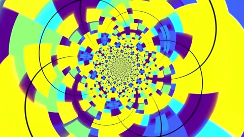 Colorful abstract animation background featuring a hypnotic rotating pattern Stock Footage 320144212