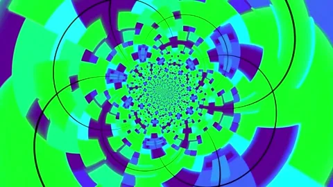 Colorful abstract animation background featuring a hypnotic rotating pattern Stock Footage 320144215