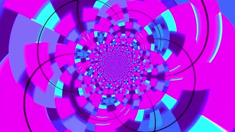 Colorful abstract animation background featuring a hypnotic rotating pattern Stock Footage 320144217