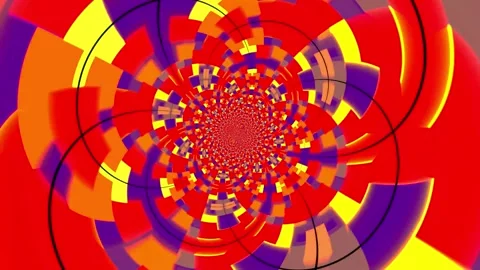 Colorful abstract animation background featuring a hypnotic rotating pattern Stock Footage 320144222
