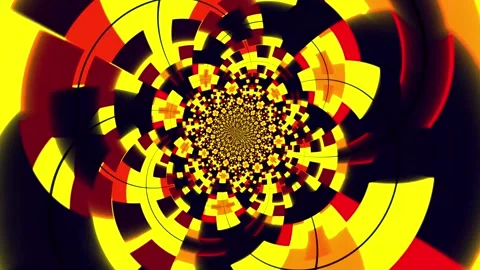 Colorful abstract animation background featuring a hypnotic rotating pattern Stock Footage 320144224