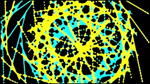 Colorful abstract animation features dynamic shapes and patterns in bright .. Stock Footage 332846639