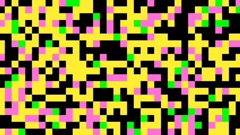 Colorful abstract animation of squares pattern - pixels changing colors. Seam Stock Footage 146232154