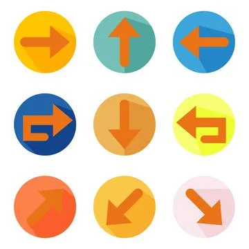 Colorful Abstract Arrows Vector Design Set eps10 Stock Illustration