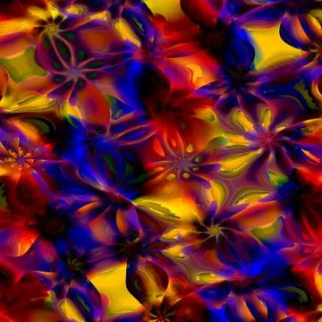 Colorful Abstract Art Background. Computer Generated Floral Fractal Pattern. Stock Illustration