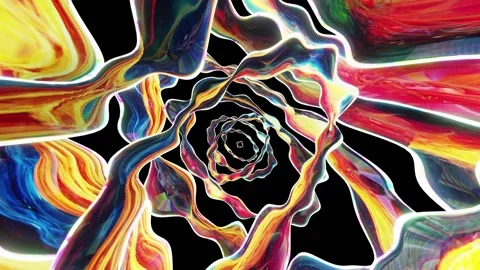 Colorful Abstract Art Waves Loop Stock Footage 224915318