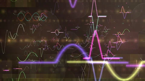 Colorful Abstract Audio Waveform Visualization Motion Background Stock Footage 336069010