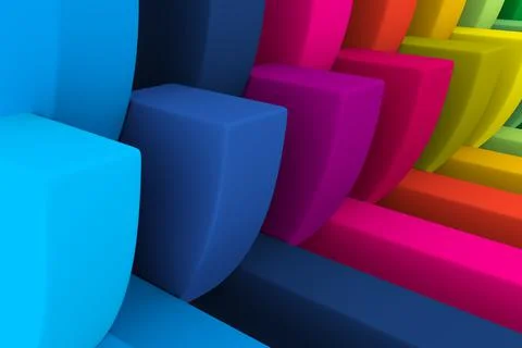 Colorful abstract background 3D render illustration Stock Illustration
