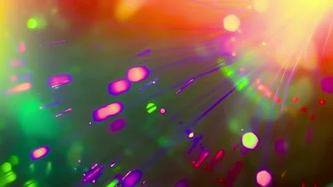 Colorful abstract background with bokeh lights. Vibrant party ambiance with glow Stock Footage 334309882