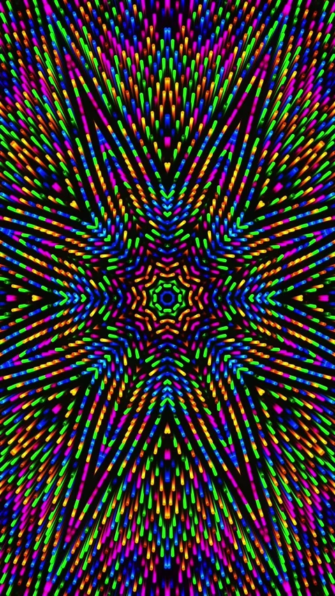 Colorful abstract background with circular design in the center. Kaleidoscope VJ Stock Footage 314716253