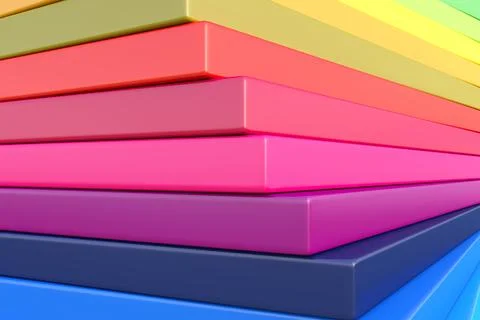Colorful abstract background with corners 3D illustration Stock Photos
