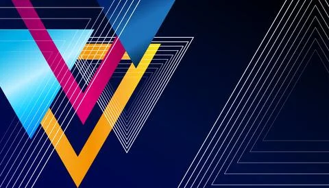 Colorful abstract background with different geometric patterns Stock Illustration