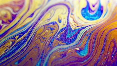 Colorful abstract background fluid rainbow colors in motion, macro shot Vídeo Stock 130240411