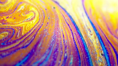 Colorful abstract background fluid rainbow colors in motion, macro shot Stock Footage